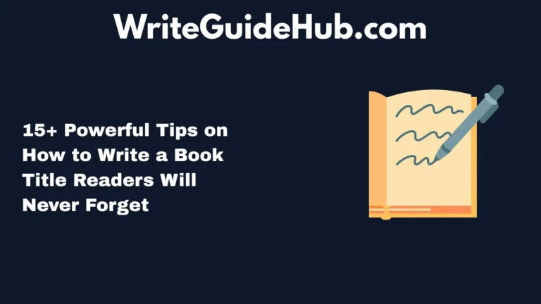 how to write a book title