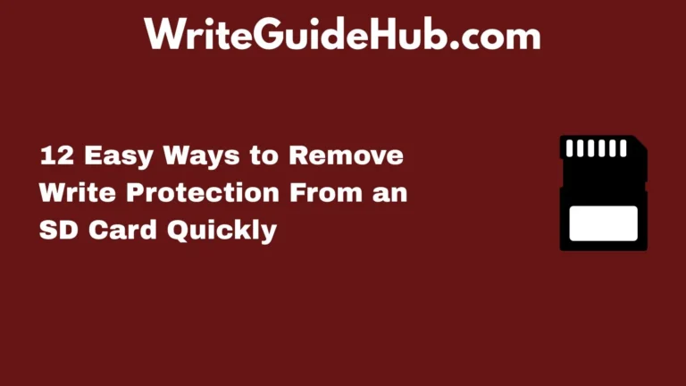 how to remove write protected in sd card