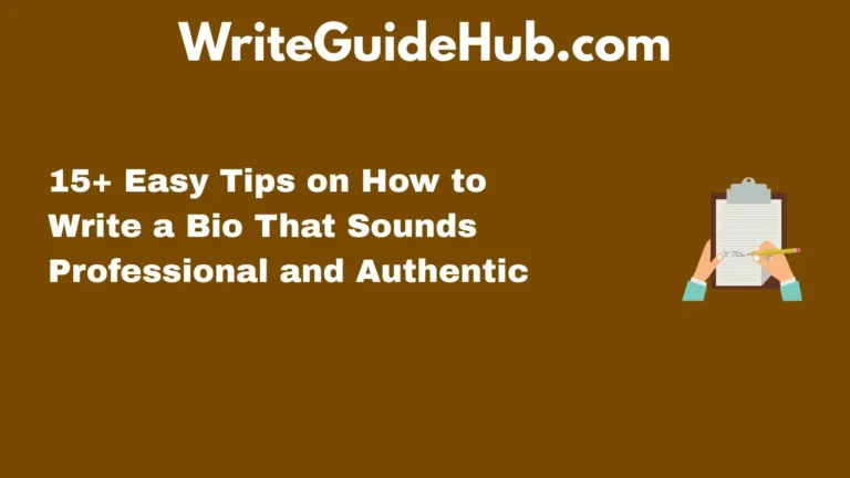 how to write a bio