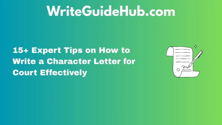 how to write a character letter for court