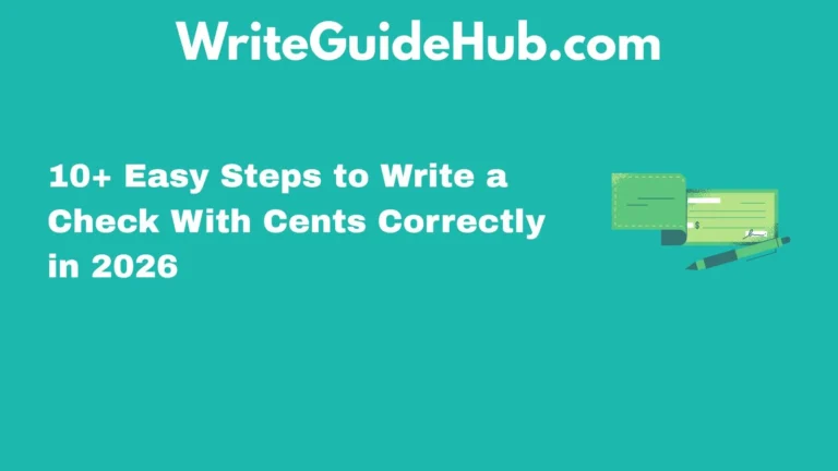 how to write a check with cents
