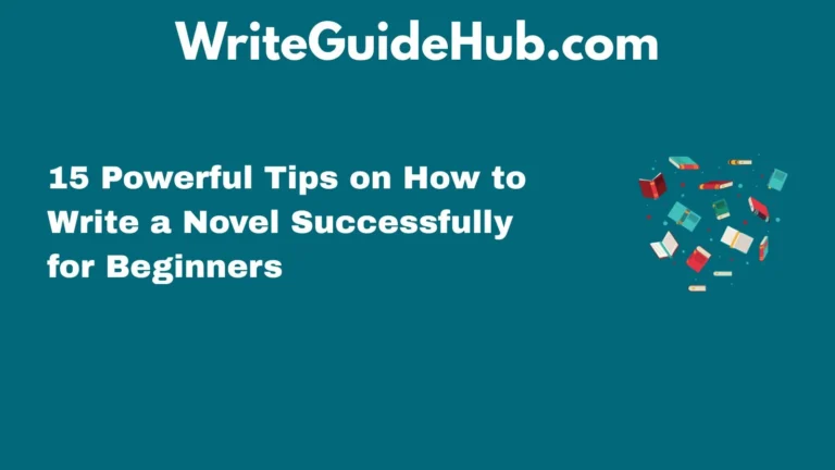 how to write a novel