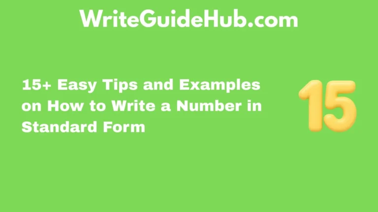 how to write a number in standard form