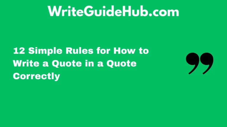 how to write a quote in a quote