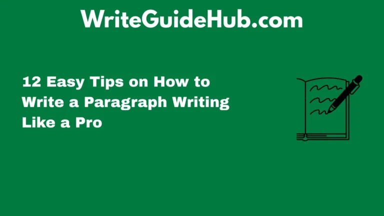 how to write a paragraph writing