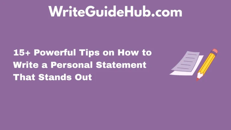 how to write a personal statement