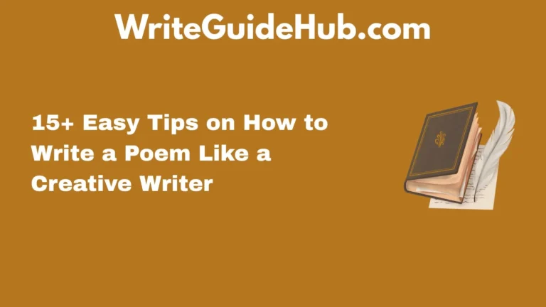 how to write a poem