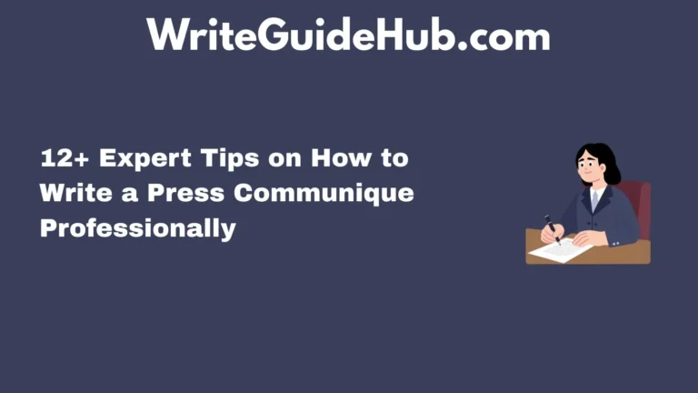 how to write a press communique