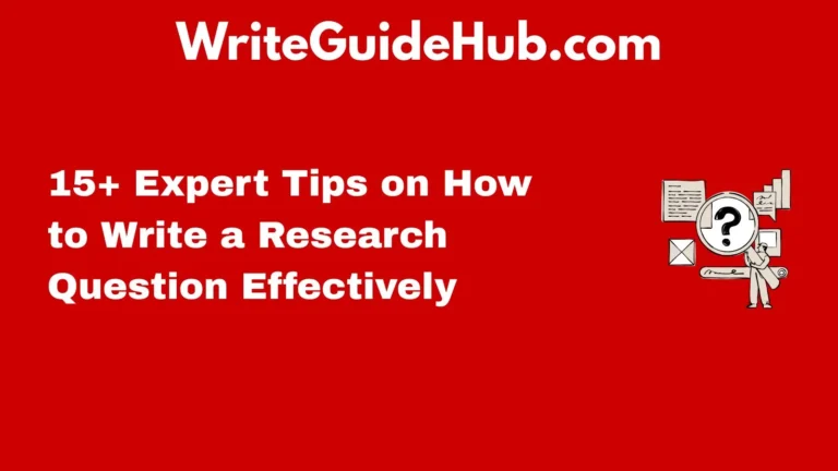 how to write a research question