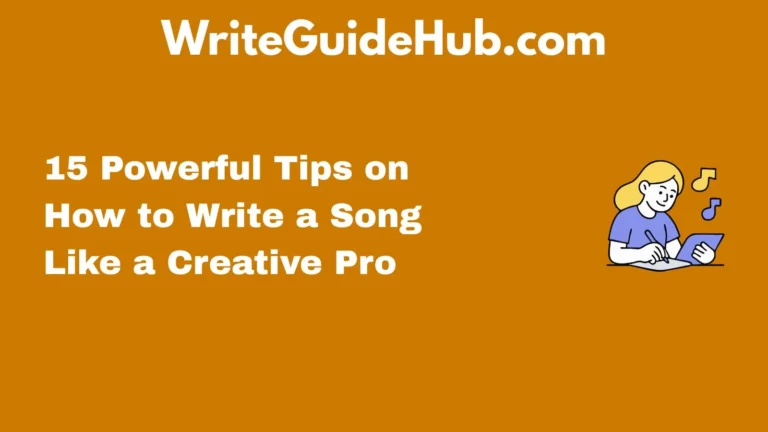 how to write a song