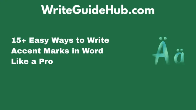 how to write accent marks in word