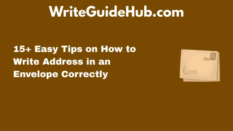 how to write address in an envelope