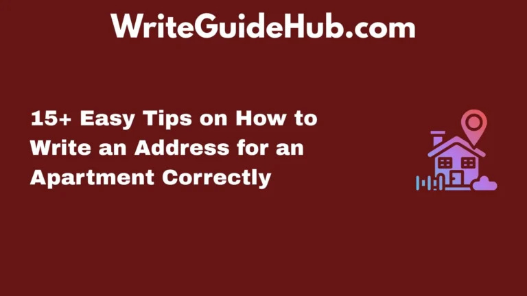 how to write an address for an apartment