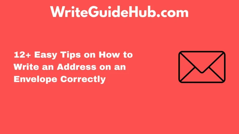 how to write an address on a envelope