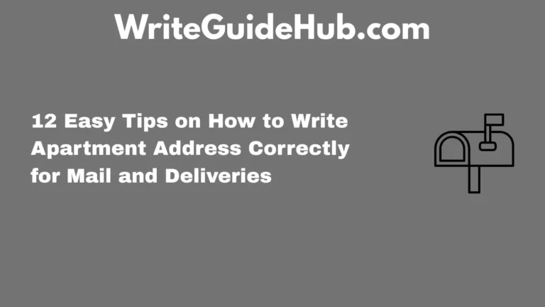 how to write apartment address