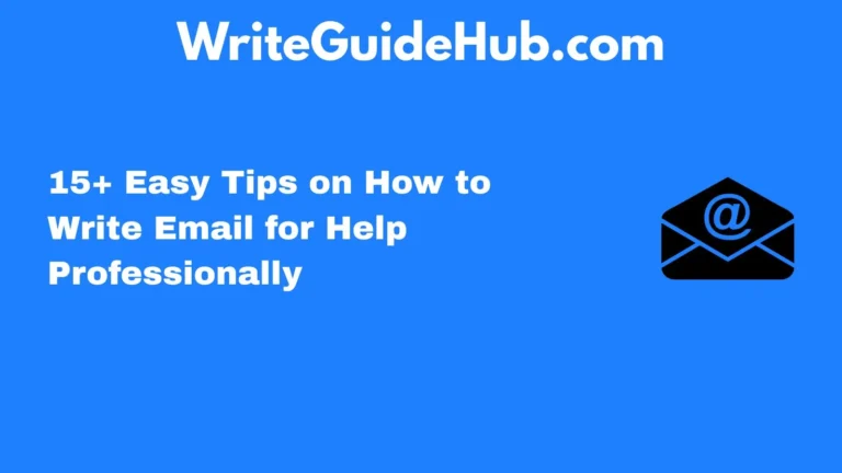 how to write email for help