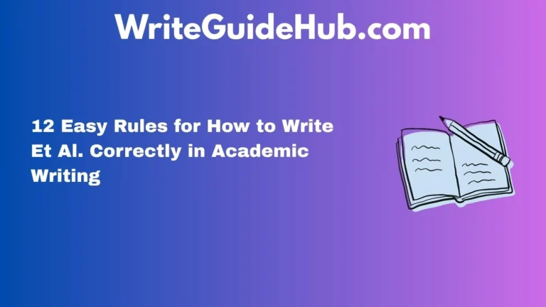 how to write et al