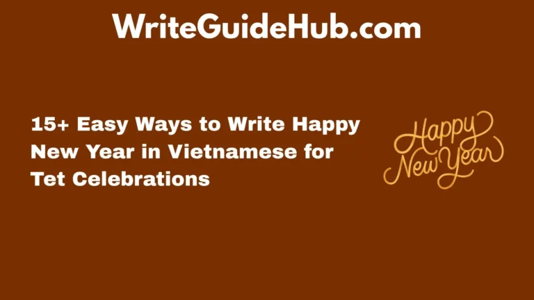 how to write happy new year in vietnamese