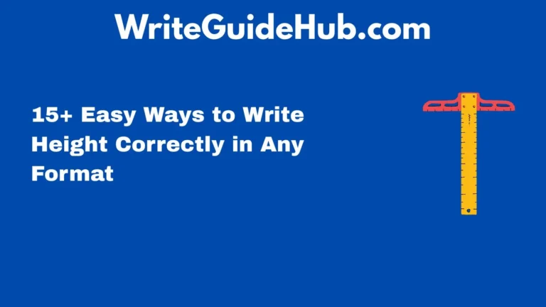 how to write height