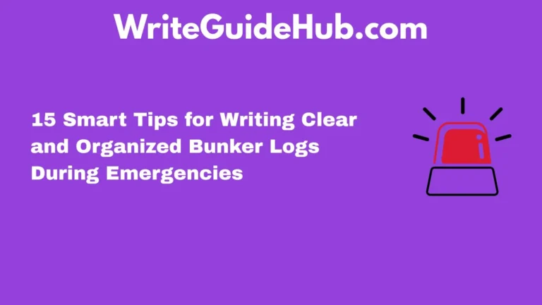 how to write logs for when you're in a bunker