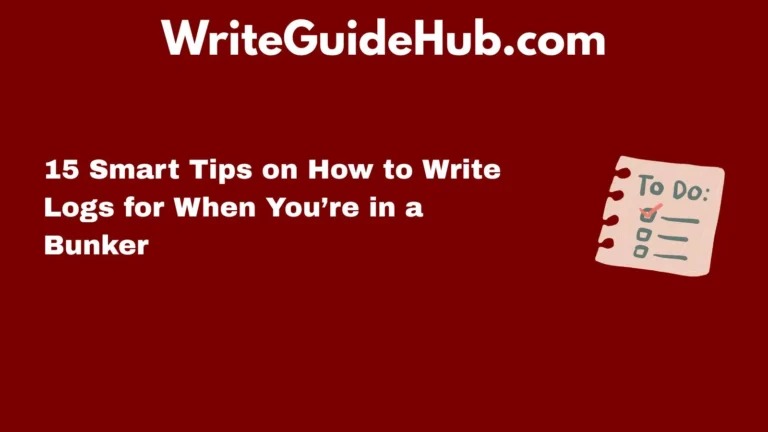 how to write logs for when youre in a bunker