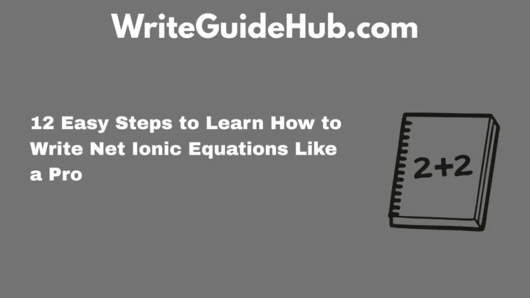 how to write net ionic equations