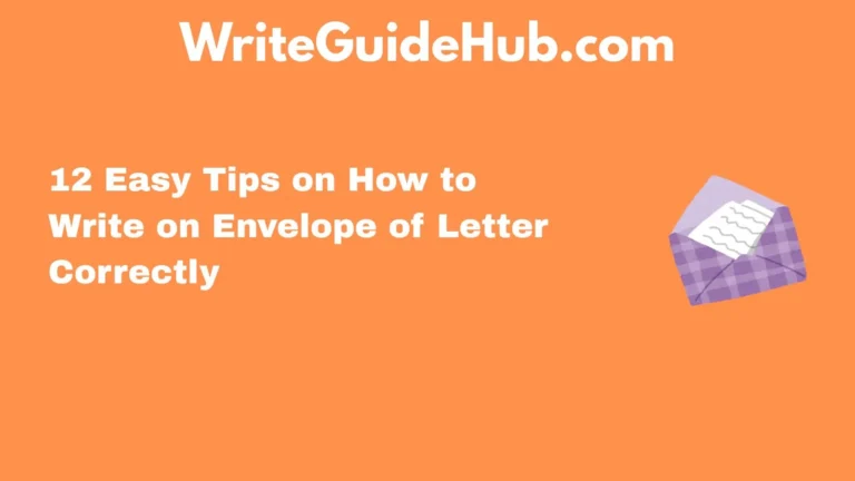 how to write on envelope of letter