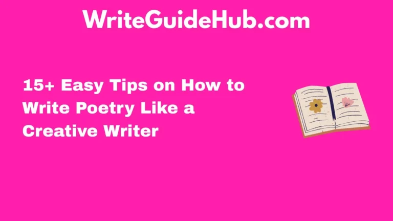 how to write poetry
