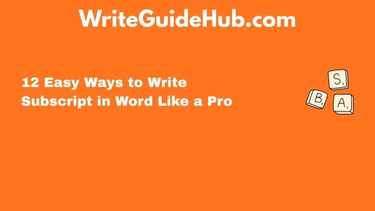 how to write subscript in word
