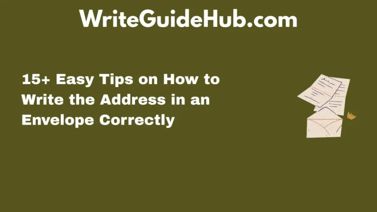how to write the address in an envelope