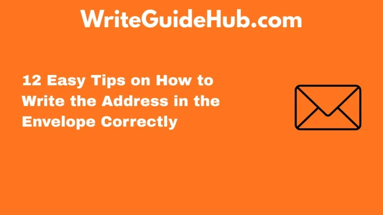 how to write the address in the envelope