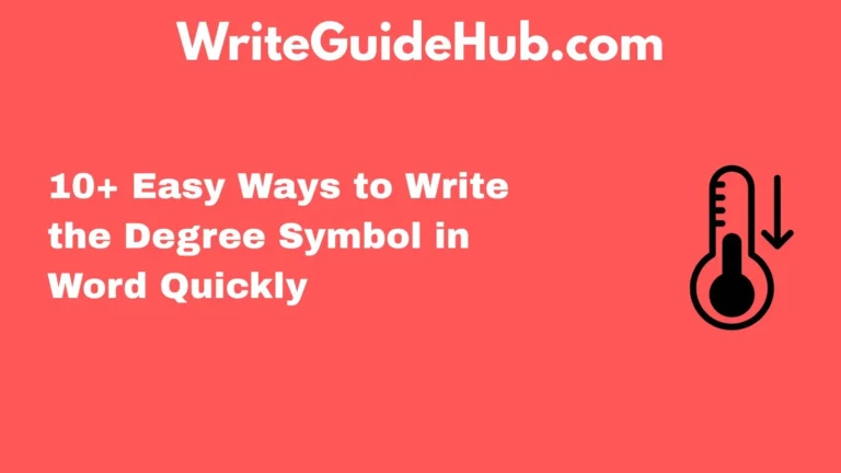 how to write the degree symbol in word