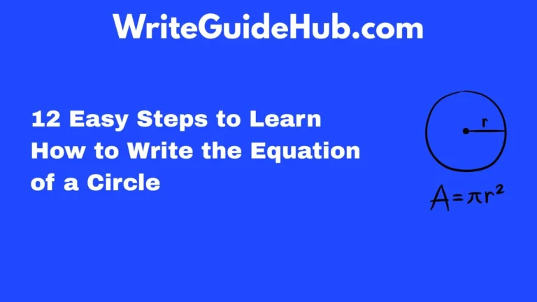 how to write the equation of a circle