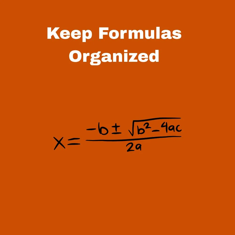 Keep Formulas Organized