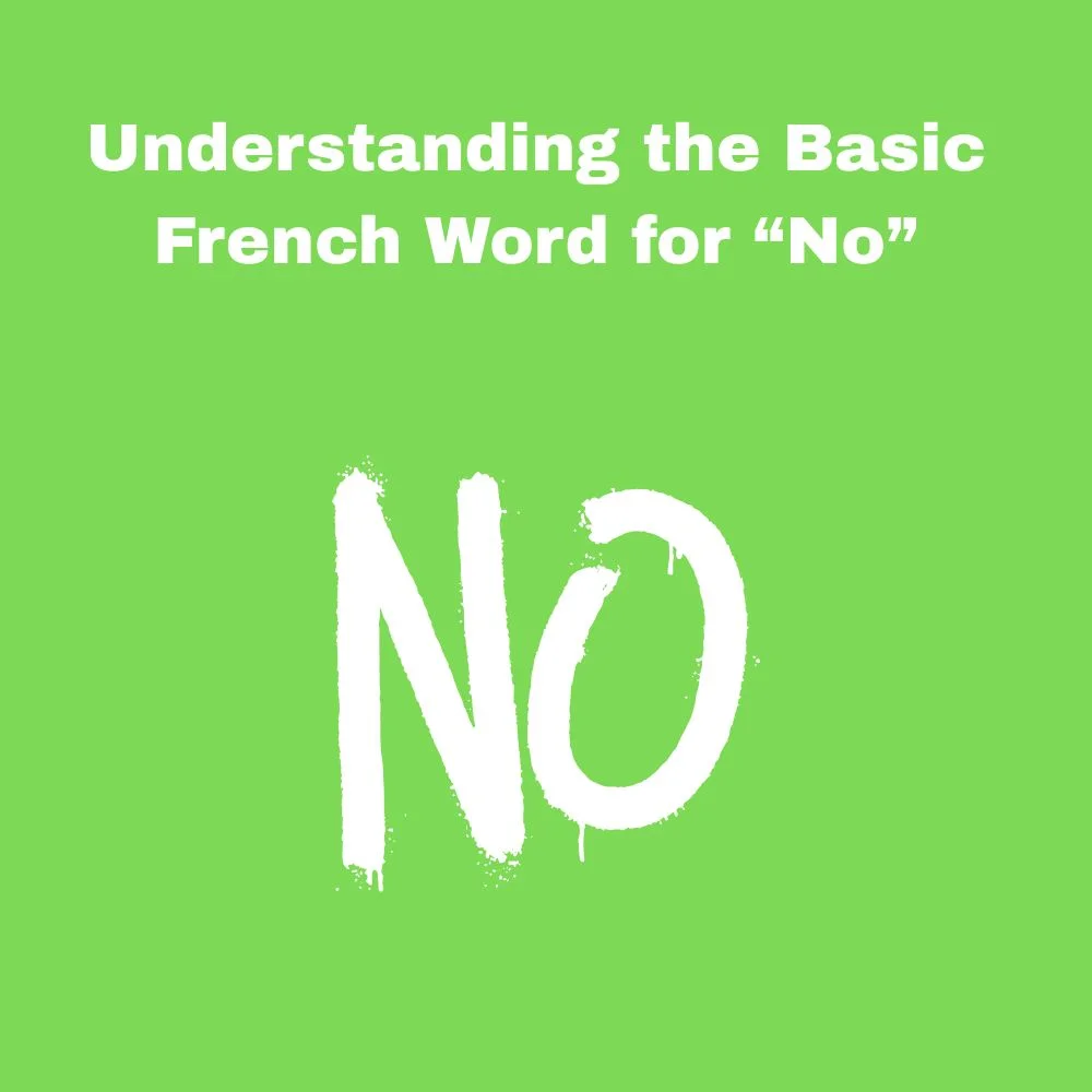 Understanding the Basic French Word for “No”