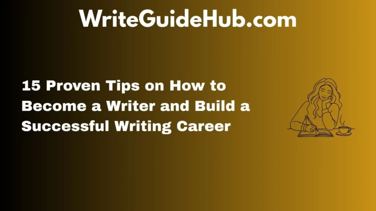 how to become a writer