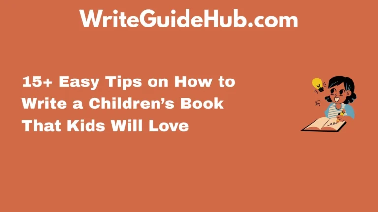 how to write a children's book