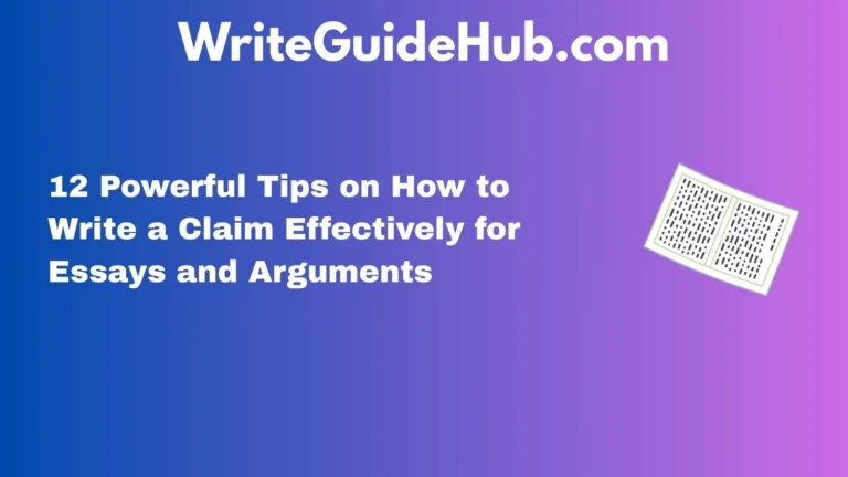 how to write a claim