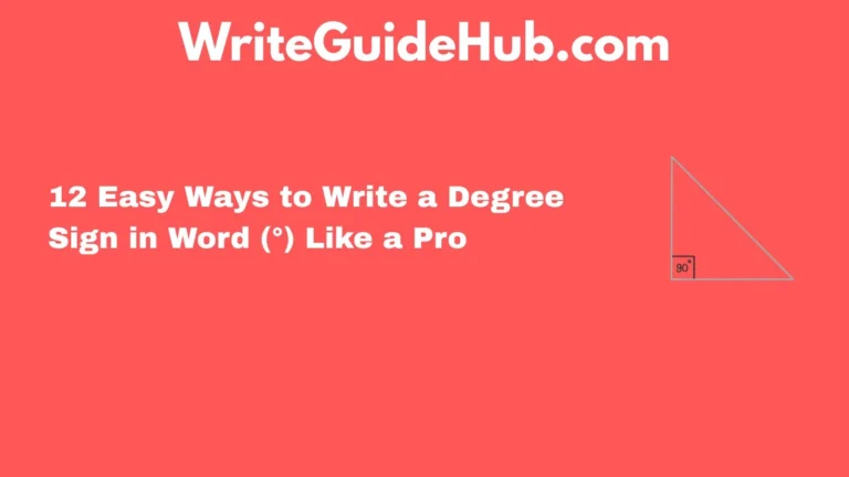 how to write a degree sign in word